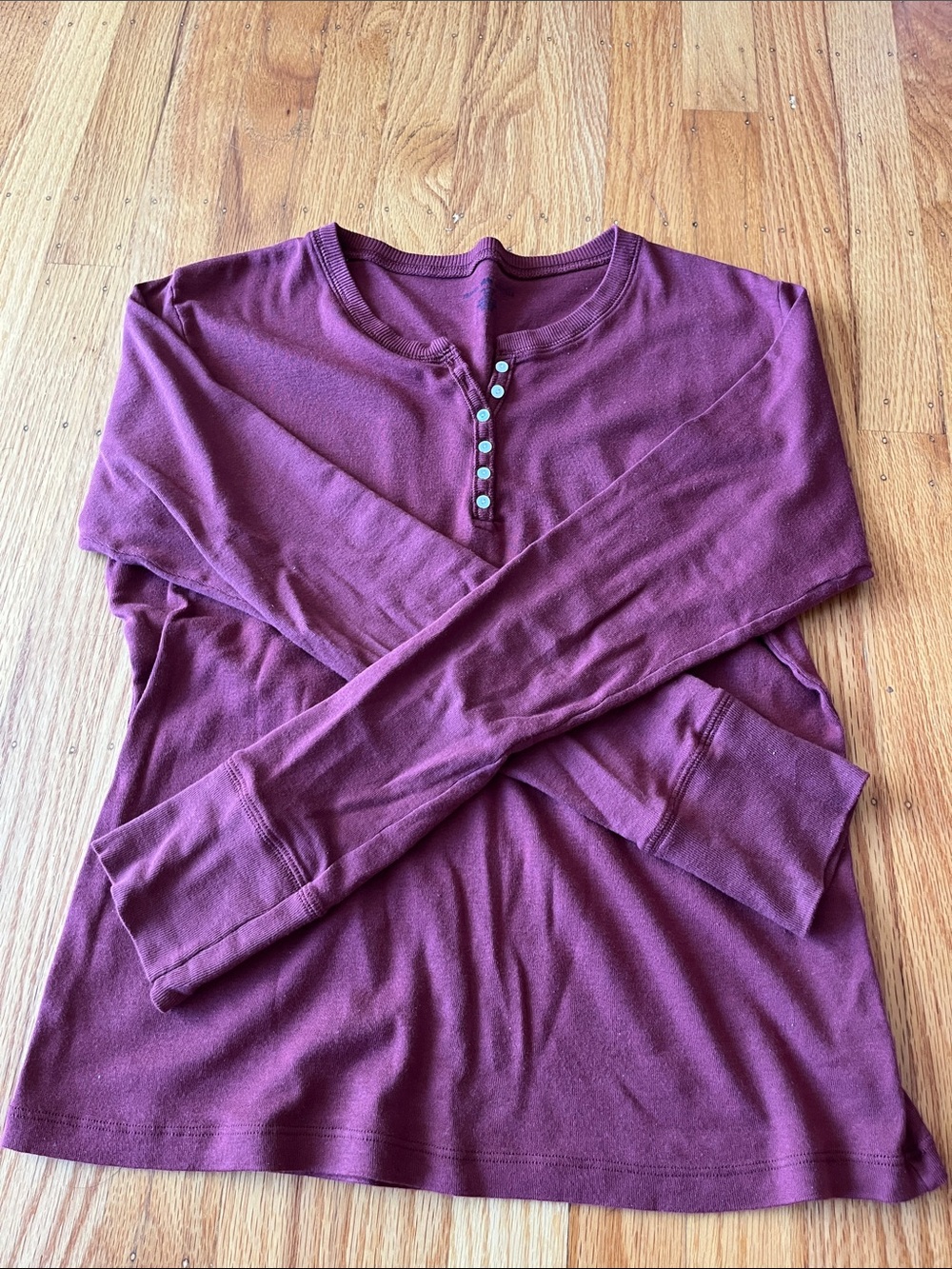 Brandy Melville Maroon Long Sleeve Henley Top